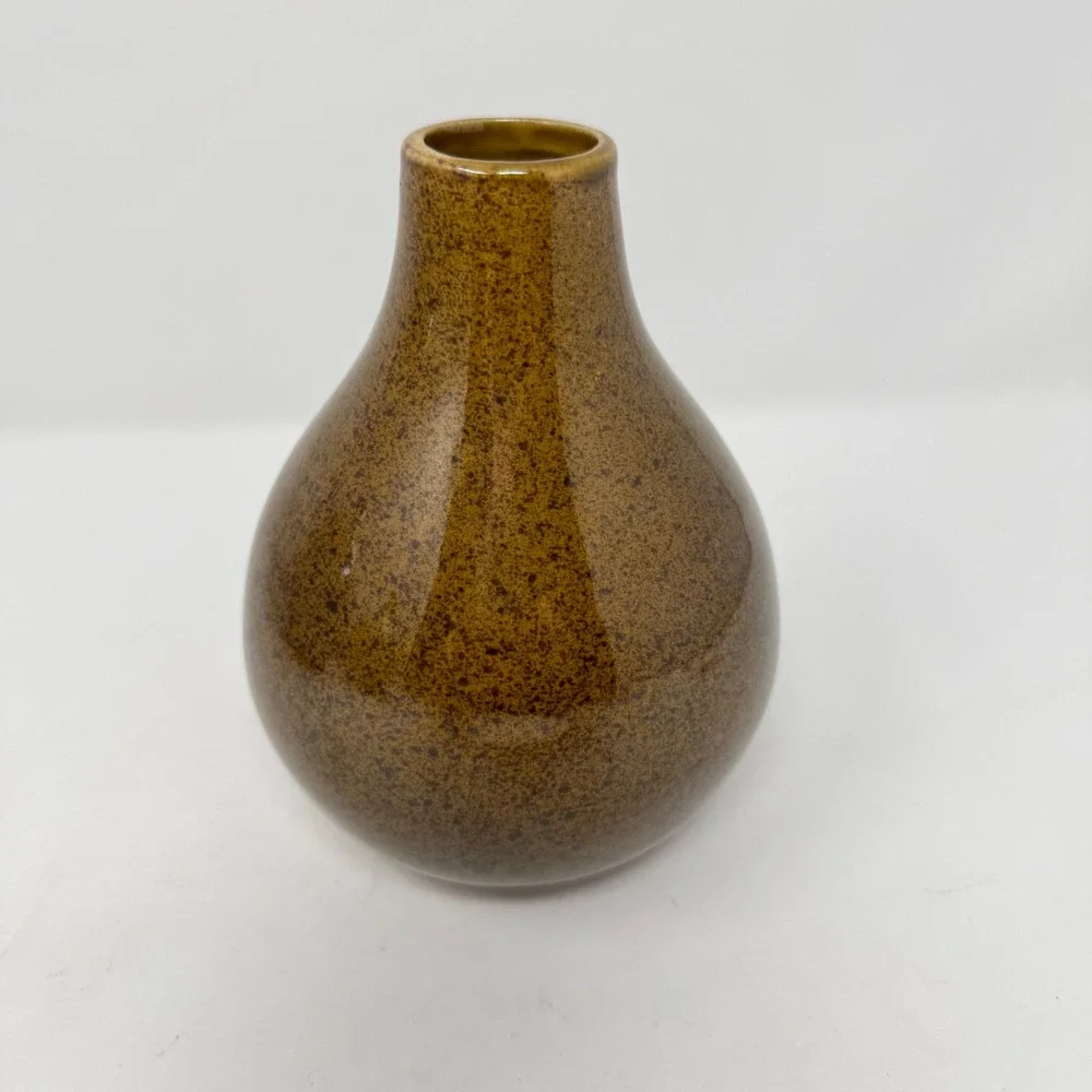 Ceramic Bud Vase Set 3 Blue Tan Brown Pottery Neutral MCM Minimalist Boho Decor